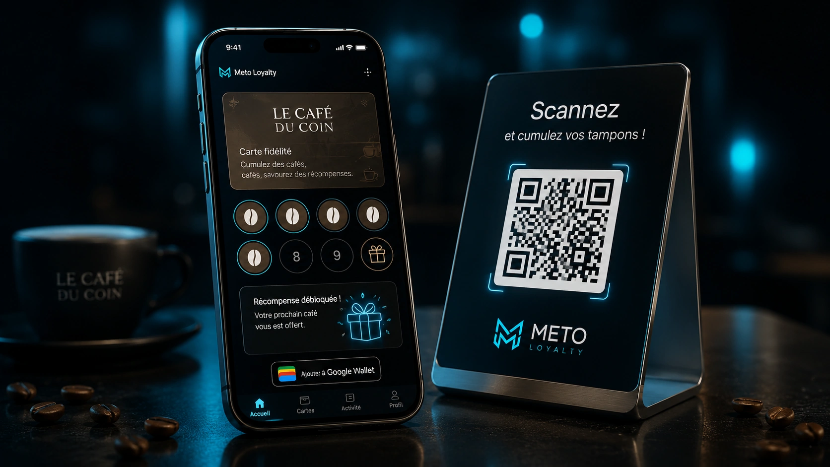 Carte Google Wallet sur téléphone